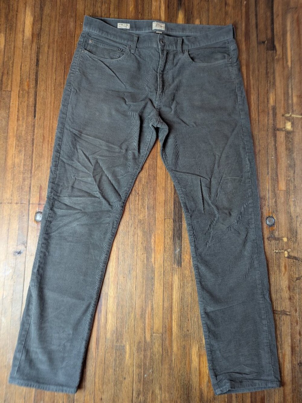 J.Crew 770 Corduroy Pants Men’s 34x32 Charcoal Gray Straight Fit Stretch